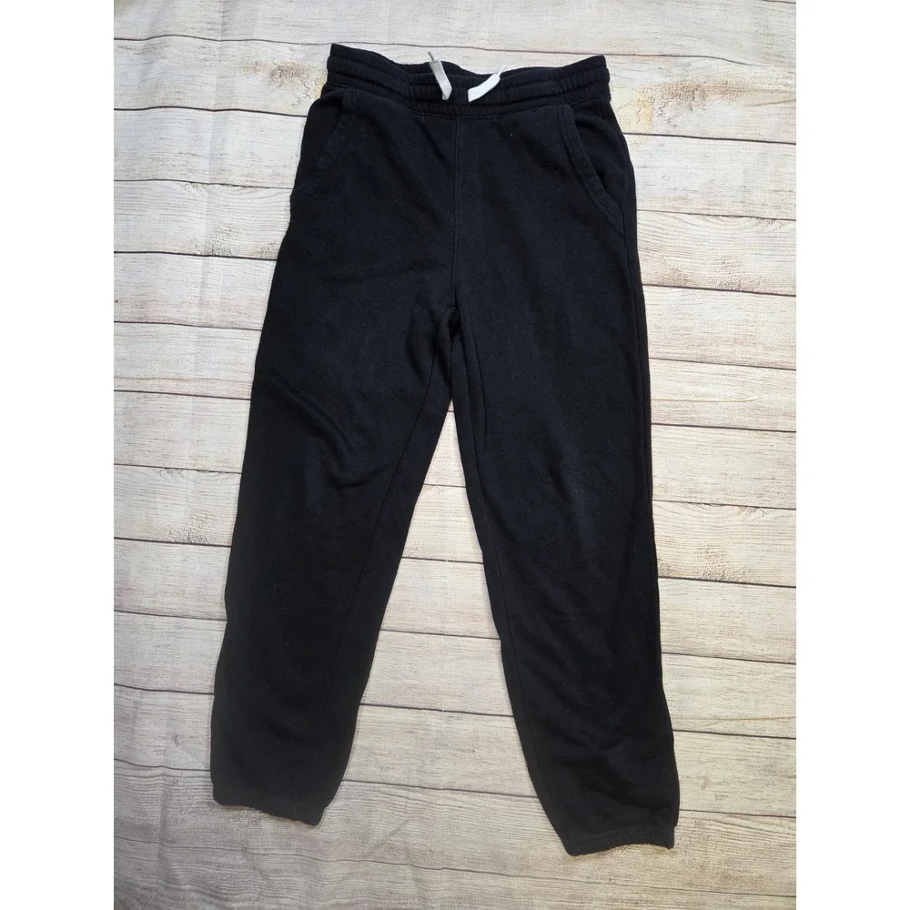 Old Navy Sweatpants Boy's size‎ XL Black Stretch Fleece Joggers Elastic Waist